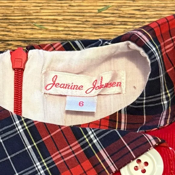 Red Corduroy and Plaid Sz 6 Dress - Picture 6 of 6
